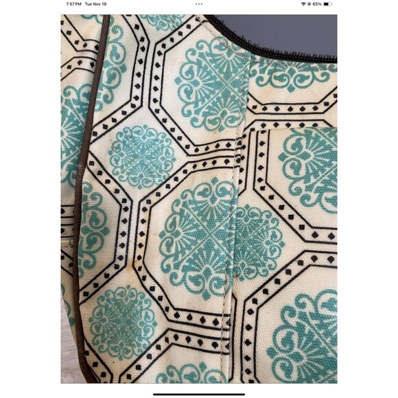 Petunia Pickle Bottom Touring Tote Diaper Bag Crossbody Beige/Teal ****READ - Picture 11 of 12